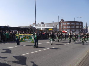 Marching down Digbeth High Street